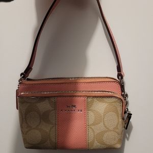 Coach double zip wristlet